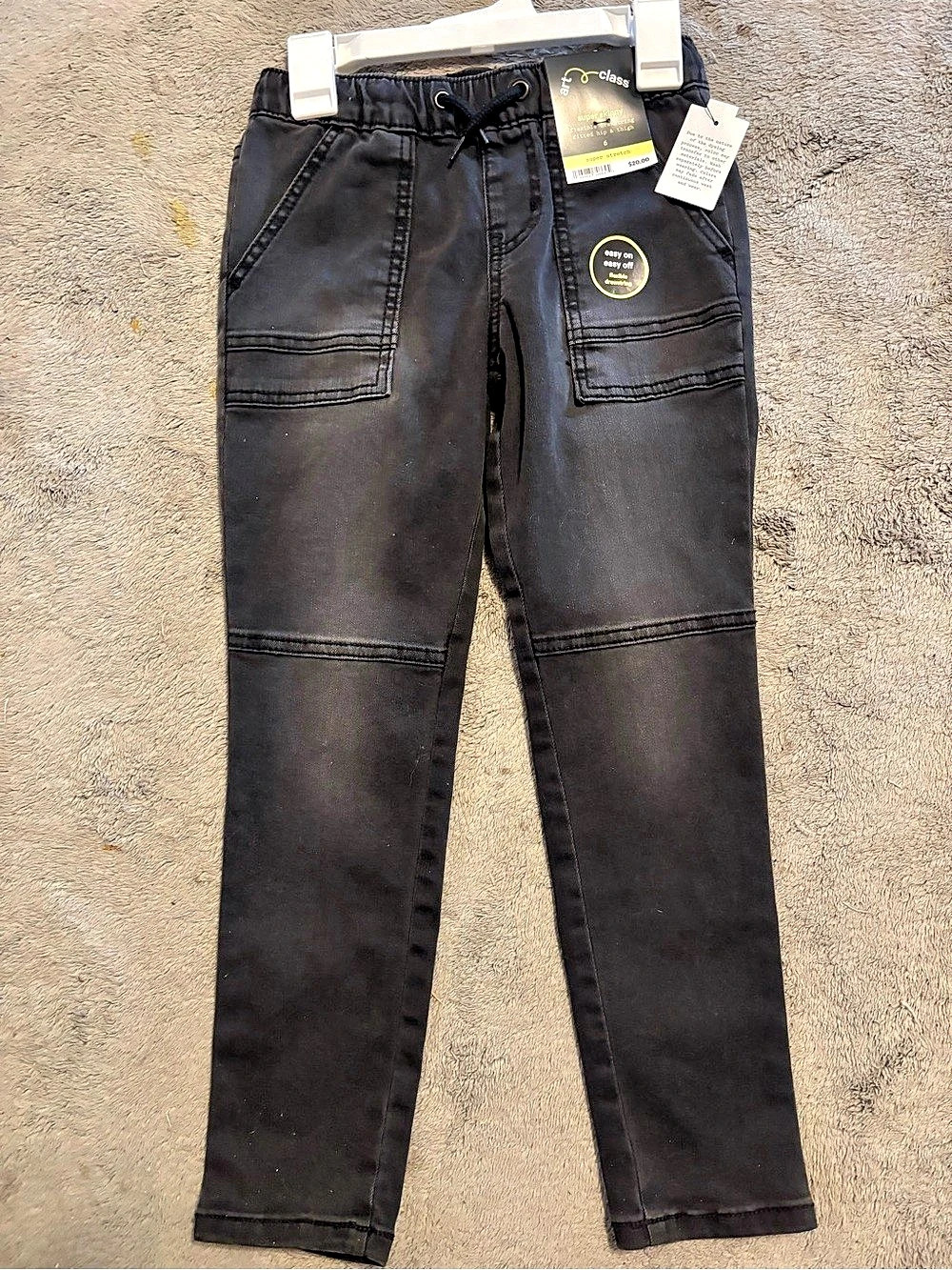 art class Super Skinny Flexible Drawstring Pants Girls Size 6 Black Jeans NWT
